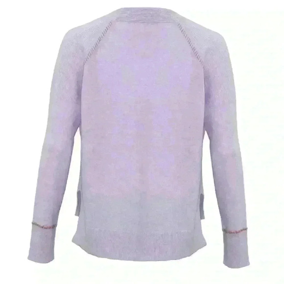 VERONICA BEARD Preta Lilac V-Neck Cashmere Sweater - Picture 12 of 15